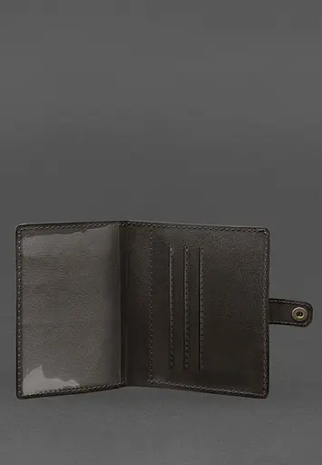 Кожаная обложка-портмоне для удостоверения офицера 11.0 темно-коричневая - фото 4