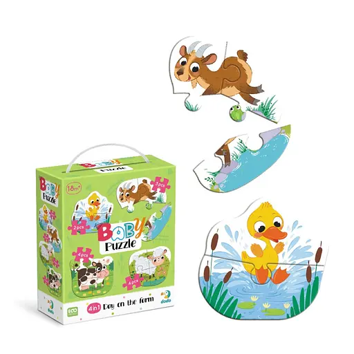 Детский пазл 4 в 1 "Baby puzzle. День на ферме" DoDo Toys 300687 набор 4 в 1 - фото 2