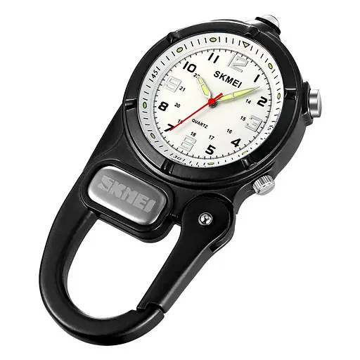 Часы кварцевые Skmei 2232 с карабином и LED-фонариком (Черный) - фото 2