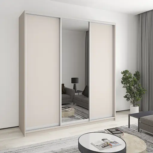 Шкаф-купе трехдверный MebelStar Комбо AL 2ДСП/Зеркало 220x45x240 см Кашемир (MBS-2134)