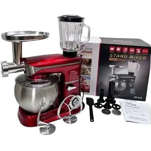 Кухонная машина комбайн Zepline ZP-072, 6 режимов 4200Вт Красный - фото 2