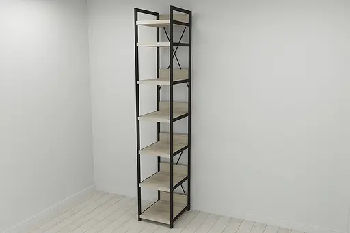 Шкаф Гардероб Уни секция 4 серии Конект Ferrum-decor 220x40x50см Черный металл ДСП Дуб Сонома 32 мм (FRD-104549)