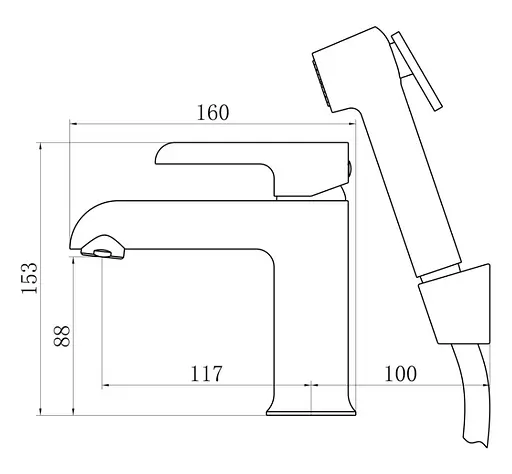 Змішувач для раковини Qtap Grand (з гігієнічним душем) QTGRA272CRW45671 - фото 7