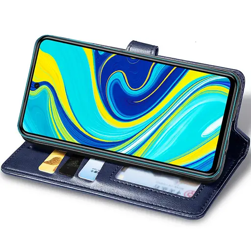 Шкіряний чохол-книжка GETMAN Gallant (PU) для Xiaomi Redmi Note 9s / Note 9 Pro / Note 9 Pro Max Синій - фото 3