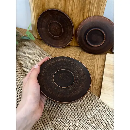 Блюдце для чашки керамичесое (глиняое) - фото 8