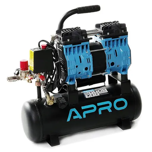 Компресор двоциліндровий безмасляний Apro OFE-9 0,6кВт 152 л/хв 9 л 30412 - фото 3