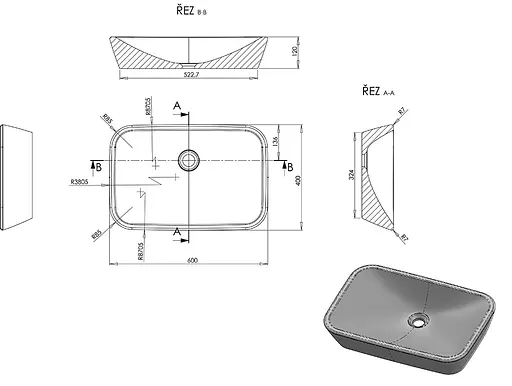 Умивальник Ravak Ceramic Q 60x40 XJX01160002, Білий - фото 4