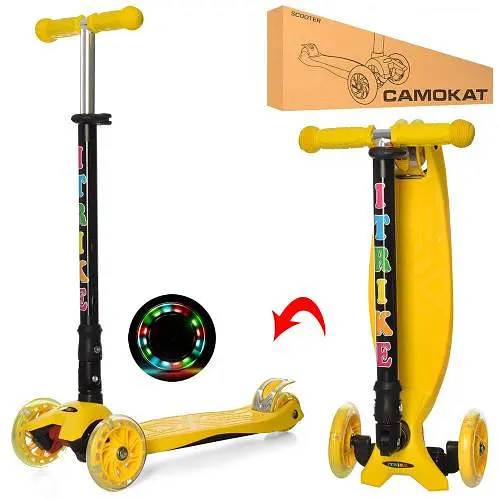 Дитячий самокат iTrike JR 3-003-1-Y MAXI складний - фото 2