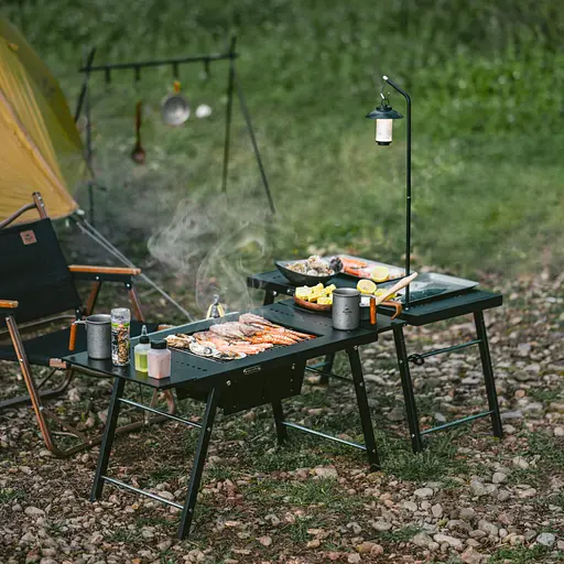 Стіл для барбекю Naturehike CNK2350CF018 сталевий Чорний - фото 10