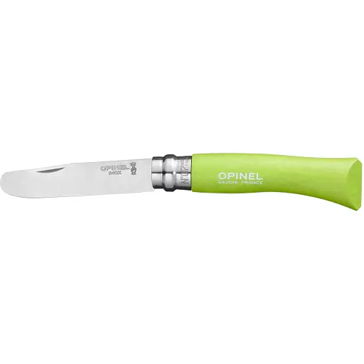 Нож Opinel №7 VRI Inox "My First Opinel". Цвет – салатовый