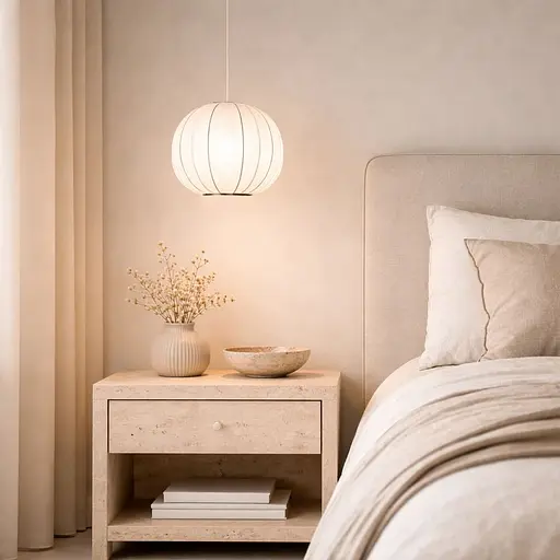 Дизайнерський світильник із полімерним абажуром Ø26x22 см Line F AK04-260 x 220 Білий - фото 1