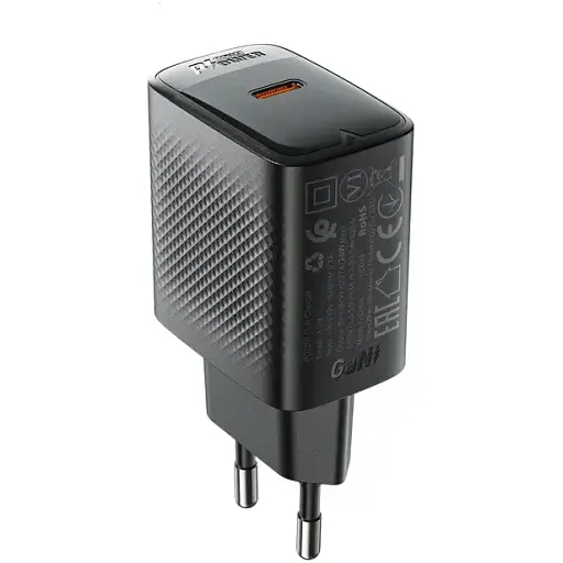 Мережевий зарядний пристрій Acefast A104 PD25W GaN single USB-C charger чорний - фото 1