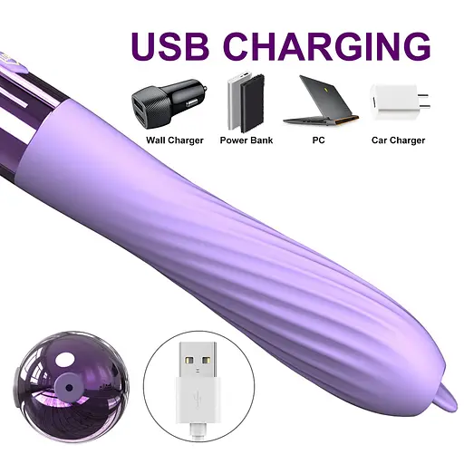 Вібратор B - Series Fox Heating, 18 см (бузковий) - фото 4