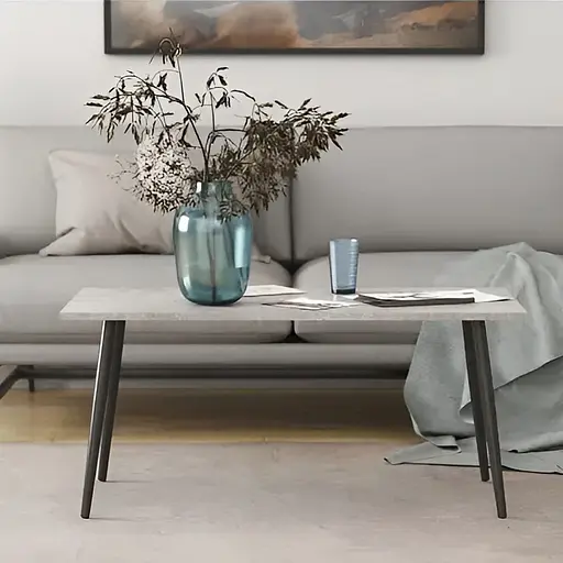 Стіл журнальний Монтана Ferrum-decor 45x100x50 Чорний метал ДСП Бетон 16 мм (FRD-106711)