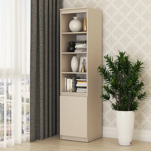 Пенал с открытыми полками MebelStar Нео 1Д 50x50x210 см Кашемир (MBS-1154) - фото 1