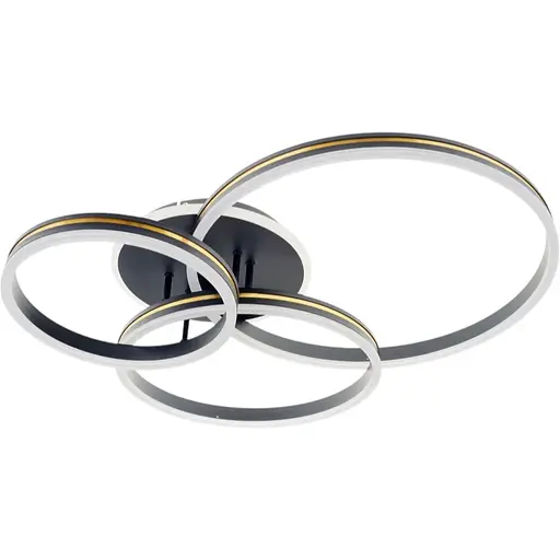Люстра стельова Brille світлодіодна 87W WW BK+GD (WBL-54C/4)