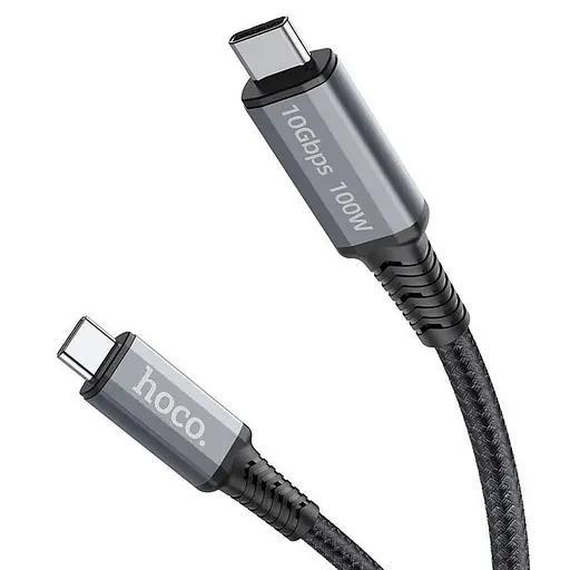 Кабель Hoco US01 USB Type-C - USB Type-C (10Gbps) 100W 180 см (US0118B) - фото 1