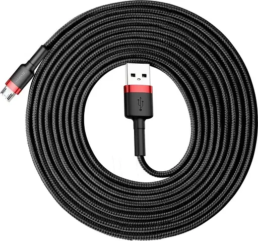 Кабель 3 метра Baseus Cafule USB - Micro-USB усиленное оплетение CAMKLF-H91 - фото 1