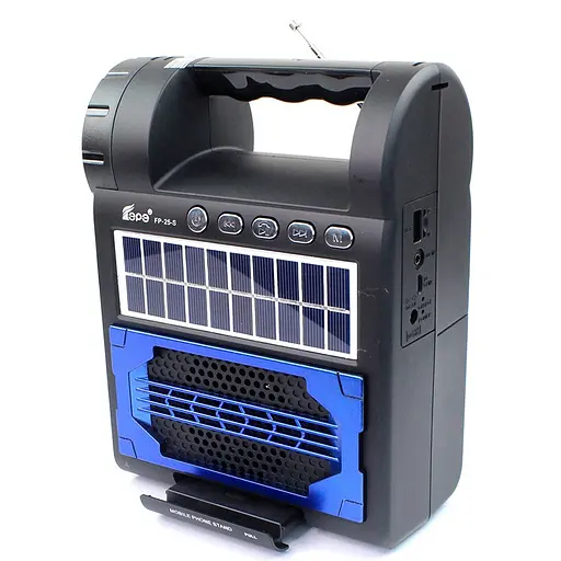 Акумуляторний радіоприймач Fepe FP-25-S USB TF Bluetooth із сонячною панеллю та ліхтариком