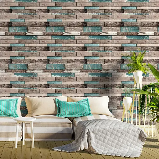 Декоративная 3D панель самоклеющаяся 700х700х6мм Синее дерево (088) SW-00000275 - фото 5