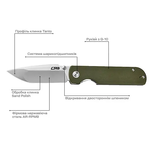 Ніж CJRB Nova Green - фото 6
