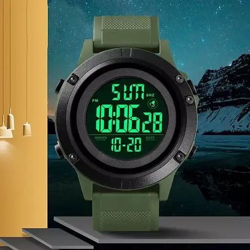 Мужские спортивные часы Skmei 1508 (Зеленый с белым) - фото 3