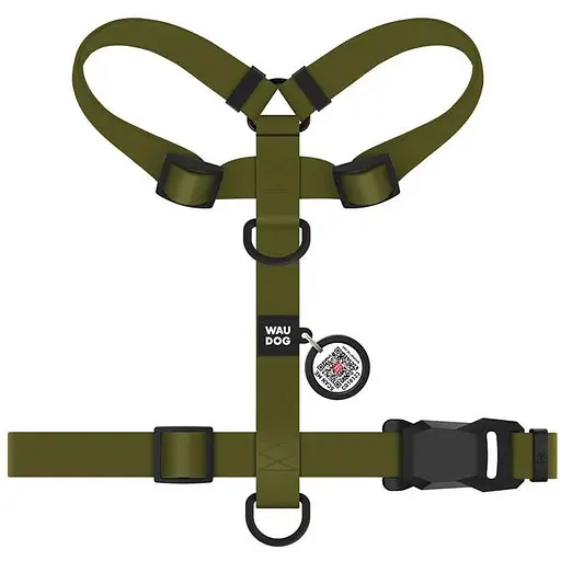 Шлея для собак Waudog Magnet водостійка анатомічна Н-подібна з QR-паспортом, магнітна пряжка-фастекс, S - фото 2