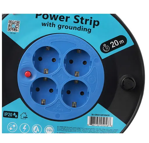 Сетевой удлинитель на катушке 2E CR4315-IP20 REEL 20 м, 4xТипF, 16A - фото 2