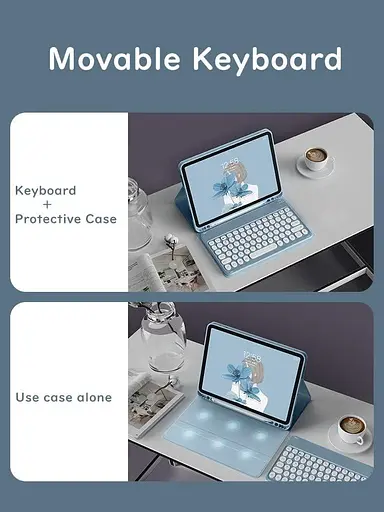 Чехол для клавиатуры для iPad Air 13 дюймов (M3/M2)/ iPad Pro 12,9 дюйма 6-го/5-го/4-го/3-го поколения Цветная клавиатура - фото 4