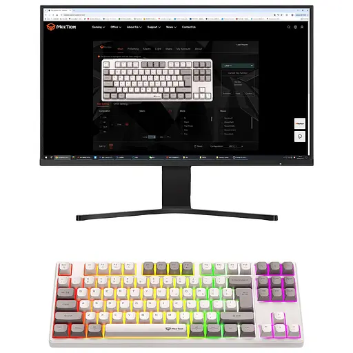 Механическая беспроводная клавиатура MEETION MK14 з RGB подсветкой белая - фото 8