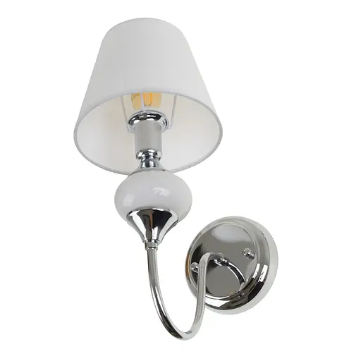 Бра Brille BKL-721W/1 E14 CH+WH настенное накладное с абажуром