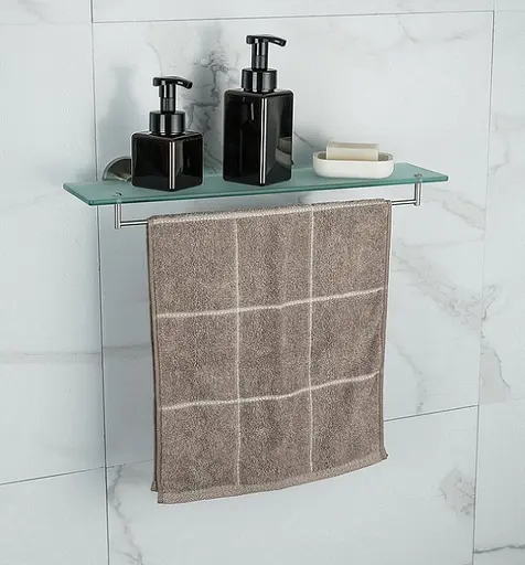 Полка Frap стекло 50 см нержавеющая сталь F30107 1/10 - фото 3