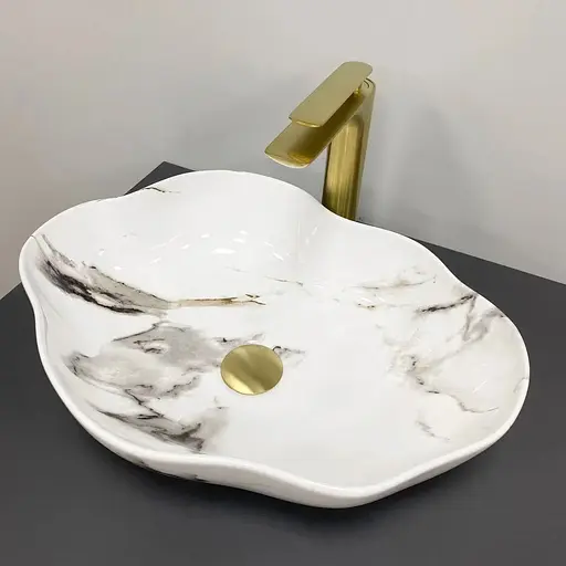 Умивальник VBI Faleria каррара глянцевий накладний VBI-016700, Мармур - фото 1