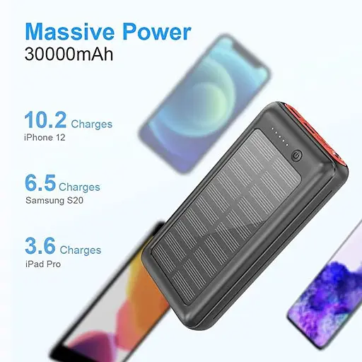 Сонячний зарядний пристрій Solar panel 30000mAh 3 х USB (GS1) - фото 2