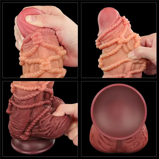 Фалоімітатор Dual-Layered 9.5'' Silicone Nature Cock 24 см коричневий - фото 7