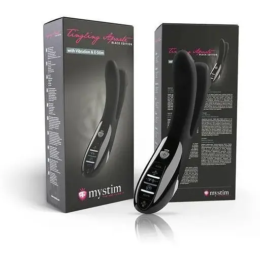 Вибратор двойной с электростимуляцией Mystim Tingling Aparte eStim Black миостимулятор - фото 7