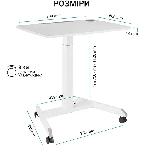 Комп'ютерний стіл OfficePro ODM380W - фото 6