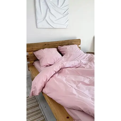 Комплект постельного белья Евро #Candy powder пудра