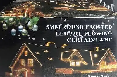 Гірлянда штора завіса Водоспад 3х3 м 320 LED (білий шнур, з перехідником) Біле світло - фото 9