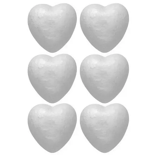 Набор пенопластовых заготовок "Сердца" Santi 743120 в наборе 6 шт 5 см - фото 1