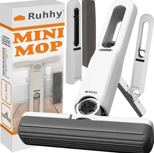 Компактна міні-швабра із системою самовіджиму та 2 насадками - фото 1