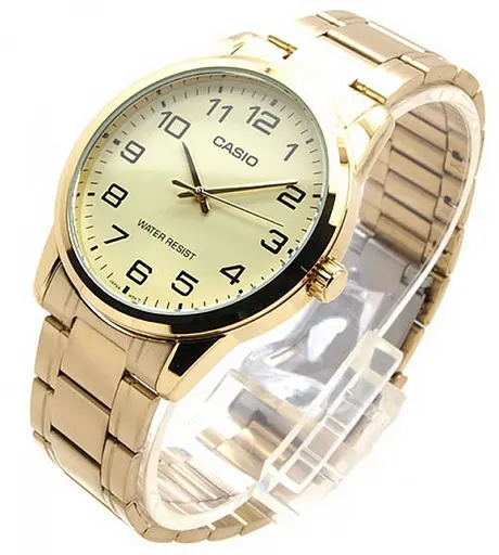 Наручні годинники чоловічі позолочені кварцові японські оригінал Casio MTP-V001G-9BUDF (модуль №5361) - фото 2