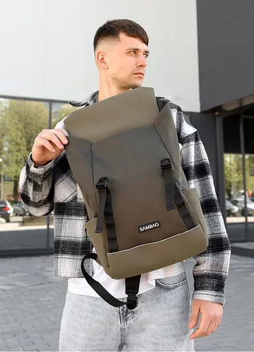 Чоловічий рюкзак Sambag Aura хакі 39 х 29 х 13 см (24551119m) - фото 4