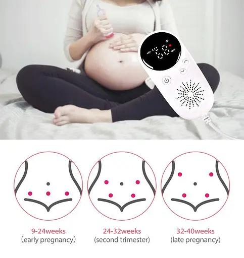 Допплеровский портативный семейный монитор для беременных Фетальный для беременных женщин Допплеровский домашний сонарный детектор Дитя - фото 4