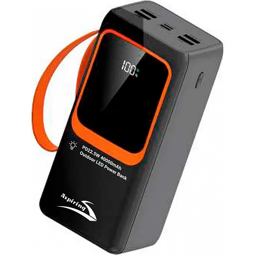 Павербанк Aspiring Black-orange 40 000 mAh / 22.5 Вт (PPLH.L04) - фото 1