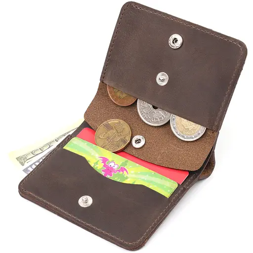 Кожаный портомный унисекс Shvigel 9.3х9.5х1.3 см acs0022798 - фото 5