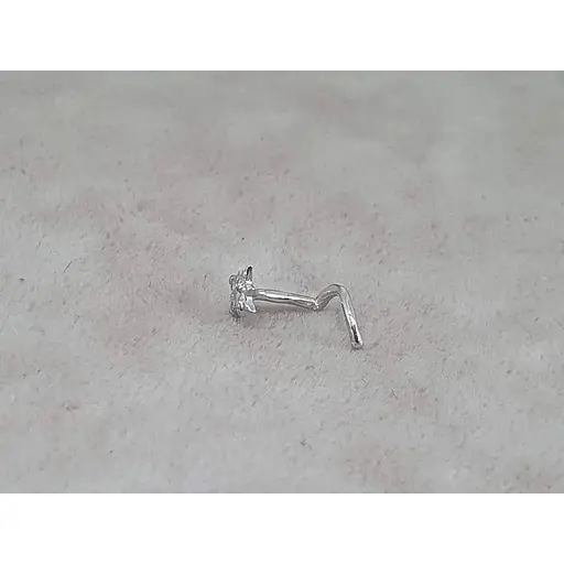 Золотая серьга-пирсинг Астор в нос с бриллиантами. 1122443Р_Б - фото 3