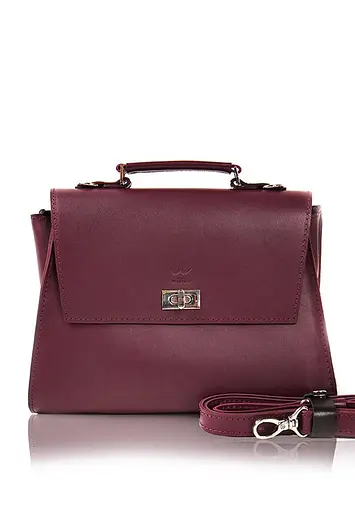 Жіноча шкіряна сумка Classic бордова - фото 2