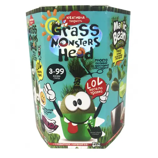 Набір креативної творчості Grass Monsters Head (українською), Danko Toys - фото 6
