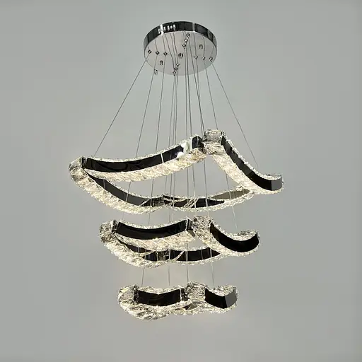 Элегантная хрустальная люстра на 3 яруса 40+30+20 см Ст. (T) C 206/3 (400+300+200) | Line F - фото 3